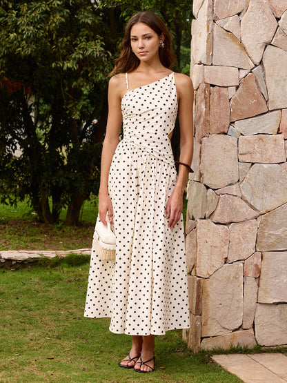 Polka Dot Cutout Cami Maxi Dress