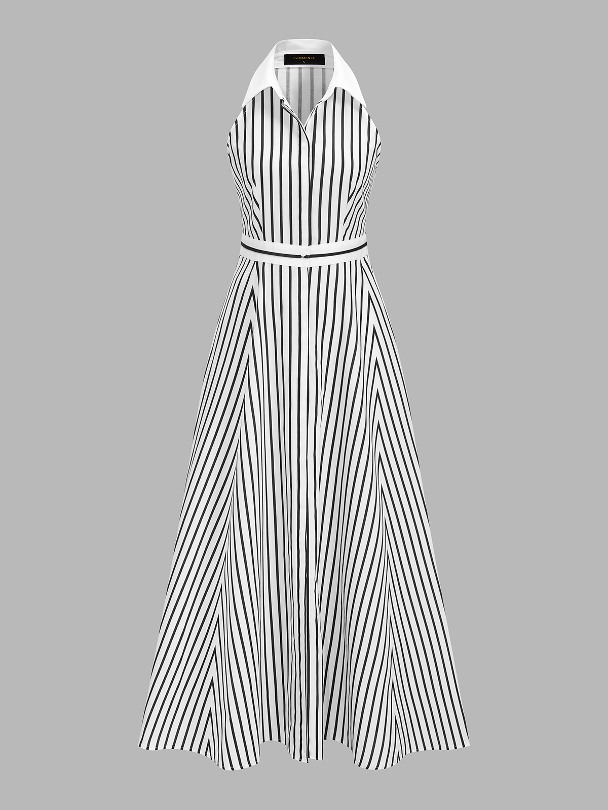 Striped Sleeveless Shirt Maxi Dress