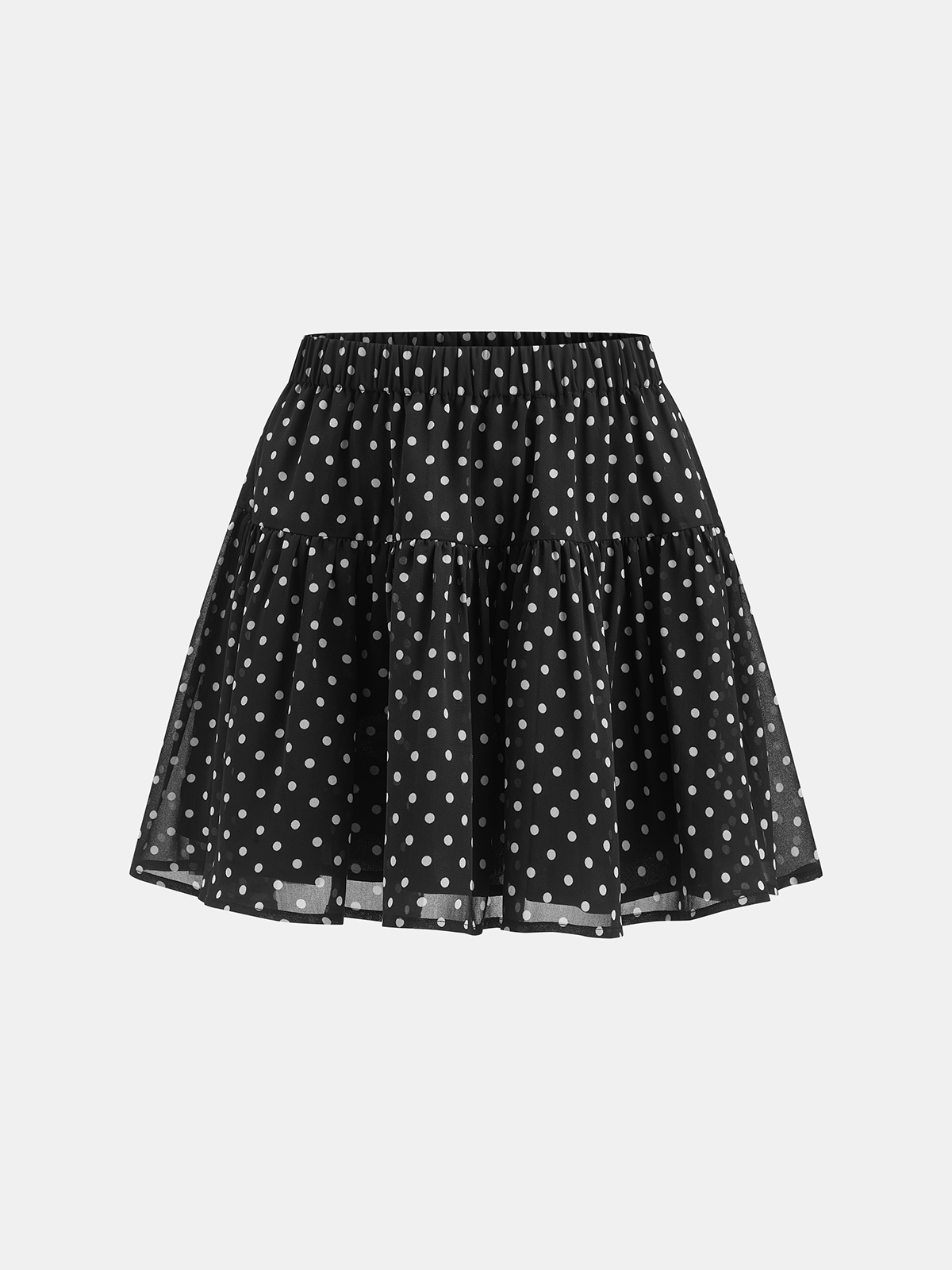 Polka Dot Sheer Shirt & Mini Skirt Set