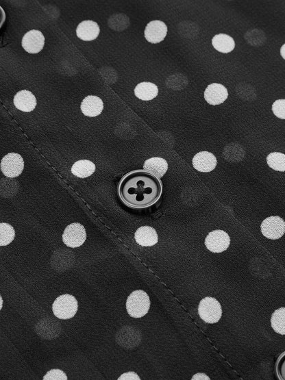 Polka Dot Sheer Shirt & Mini Skirt Set