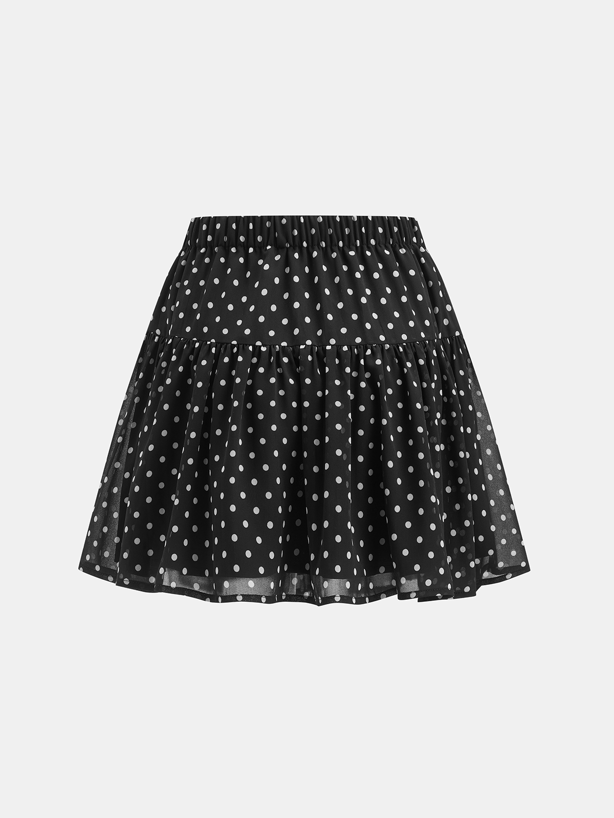Polka Dot Sheer Shirt & Mini Skirt Set