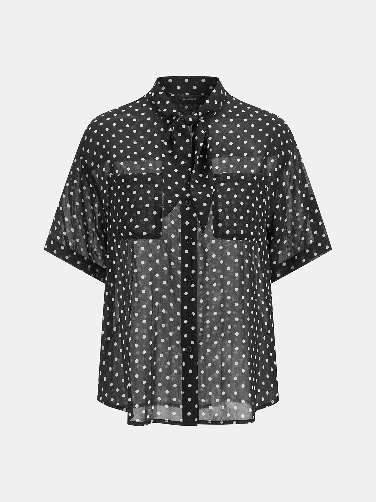 Polka Dot Sheer Shirt & Mini Skirt Set