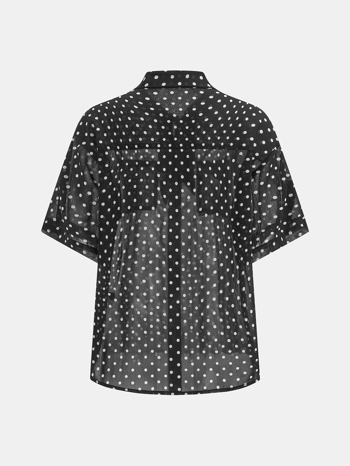 Polka Dot Sheer Shirt & Mini Skirt Set