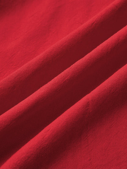 Halter Slit Cotton Linen Maxi Dress