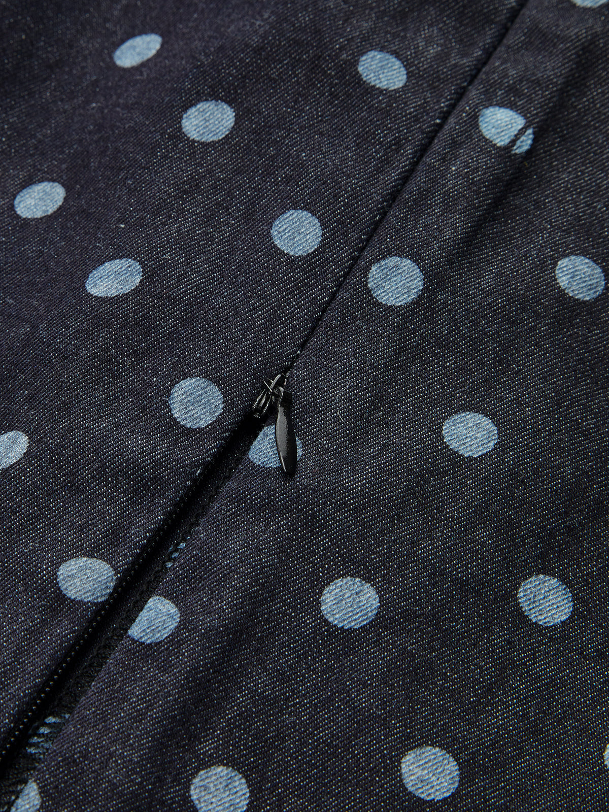Denim Polka Dot Crop Top & Pants Set