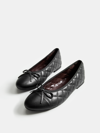Quilted Bowknot Ballet Flats