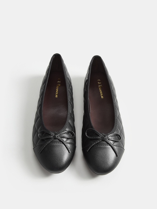 Quilted Bowknot Ballet Flats