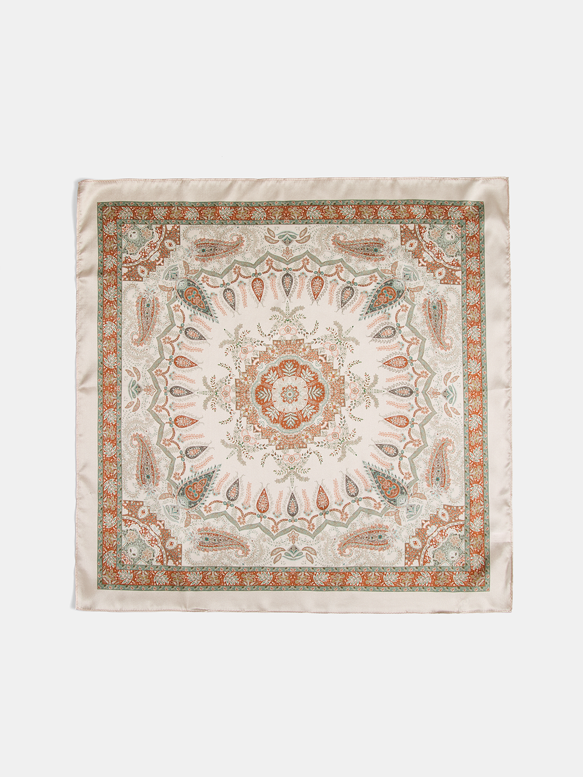 Vintage Paisley Printed Silk Square Scarf