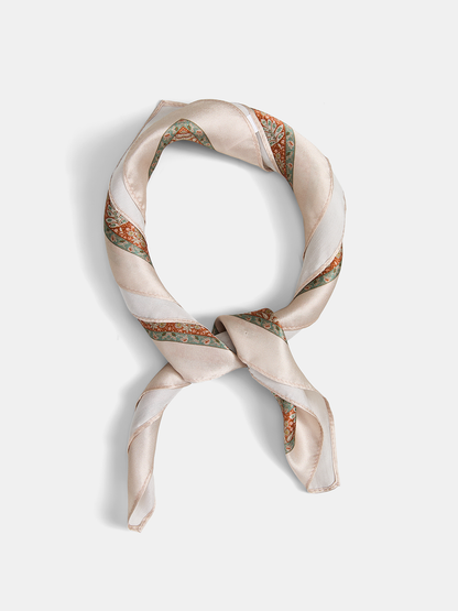 Vintage Paisley Printed Silk Square Scarf