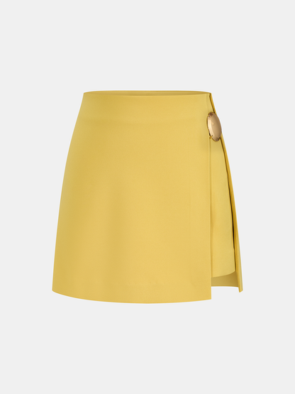 Metal Detail Sleeveless Crop Top & Mini Skirt Set