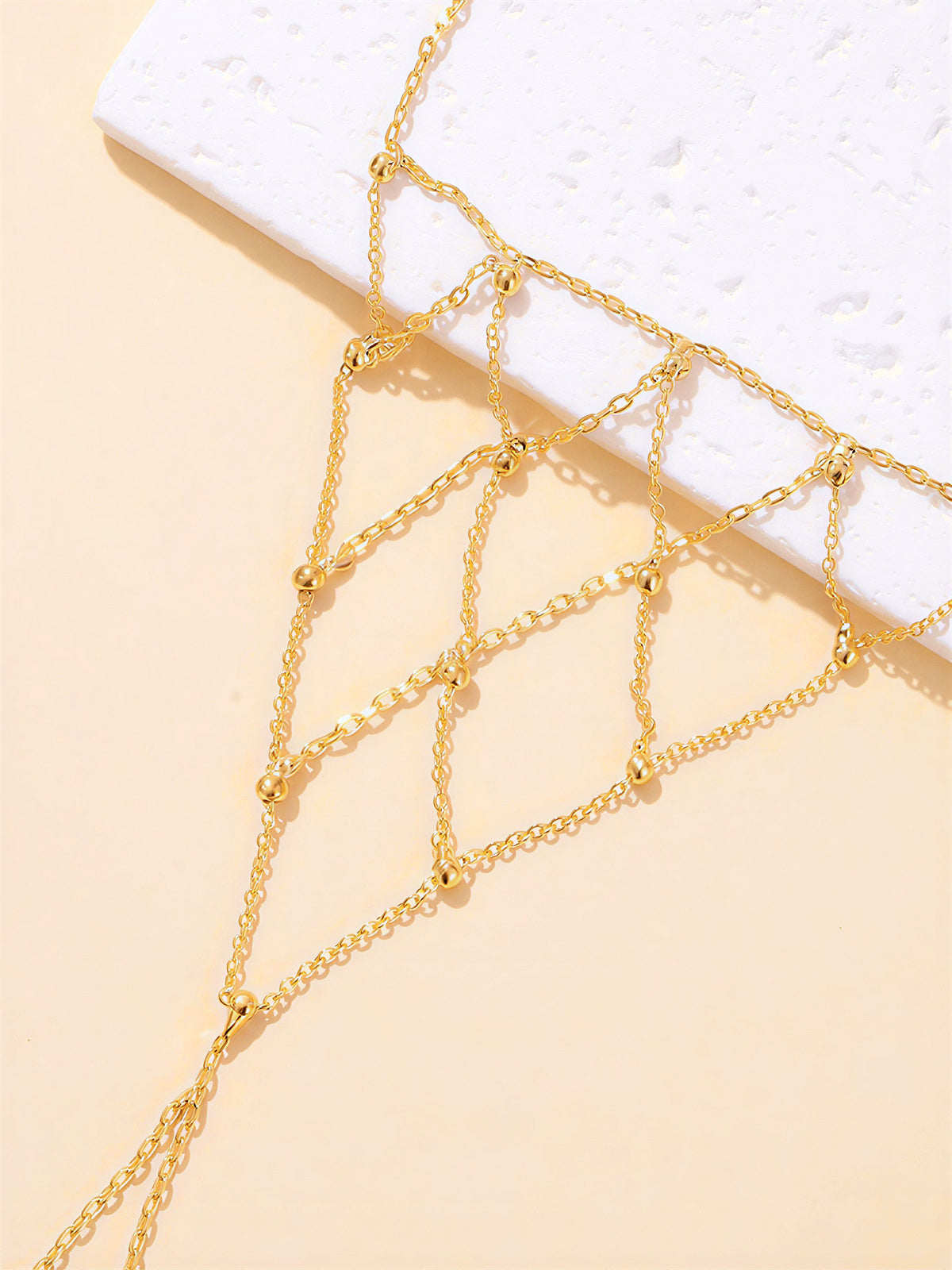 Fishnet Mesh Hand Finger Bracelet