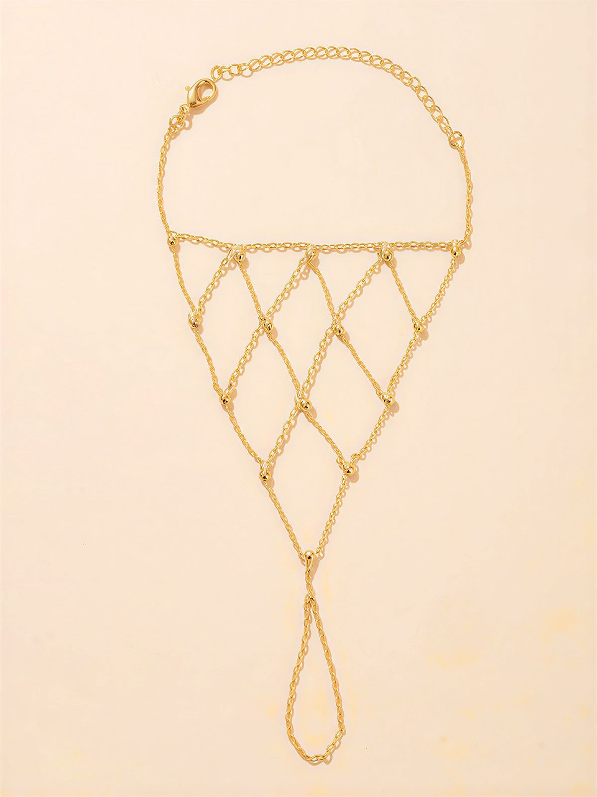Fishnet Mesh Hand Finger Bracelet