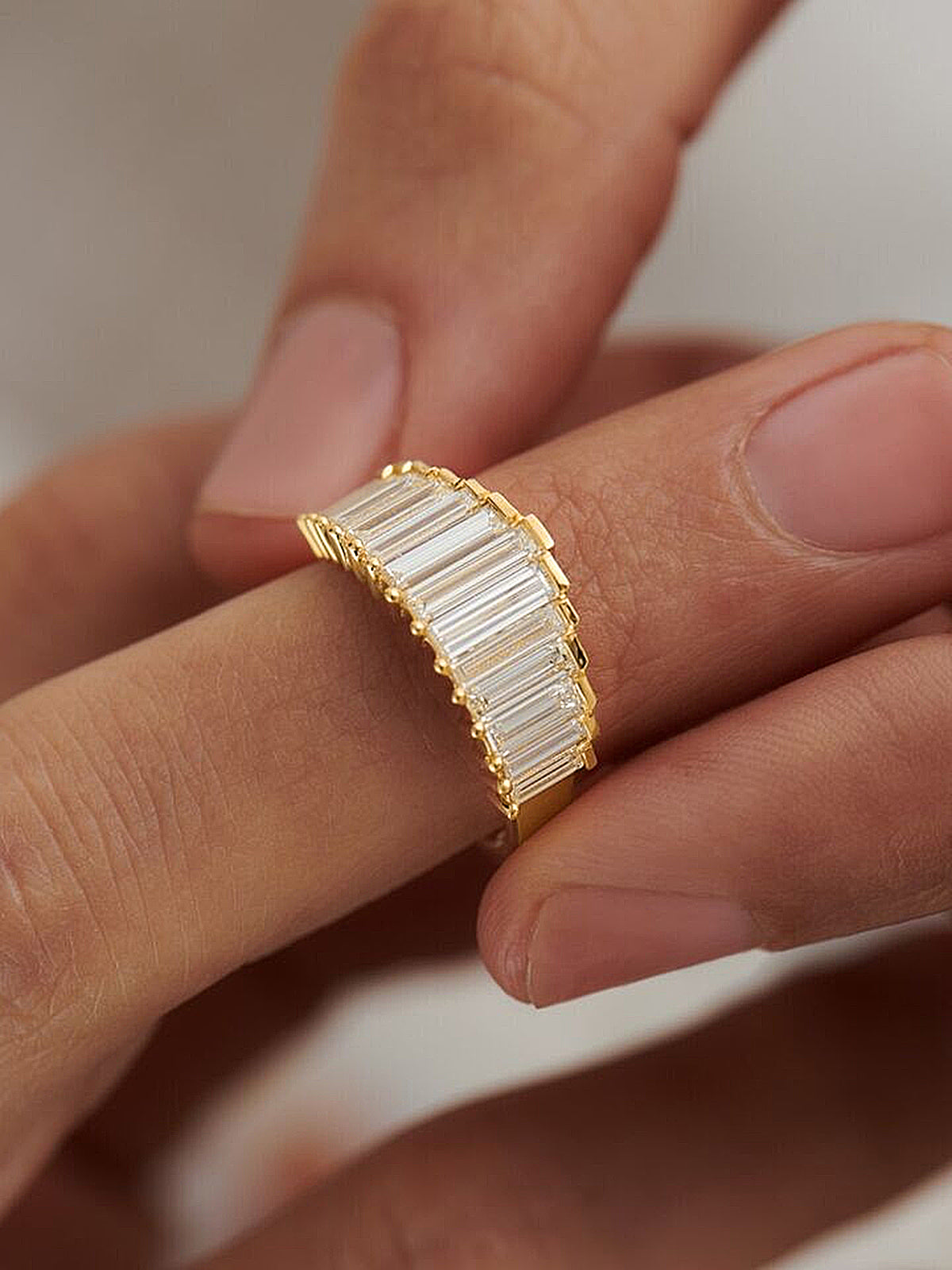 Dainty Baguette Cut Band Ring