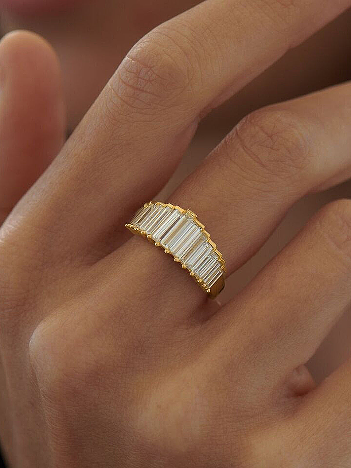 Dainty Baguette Cut Band Ring