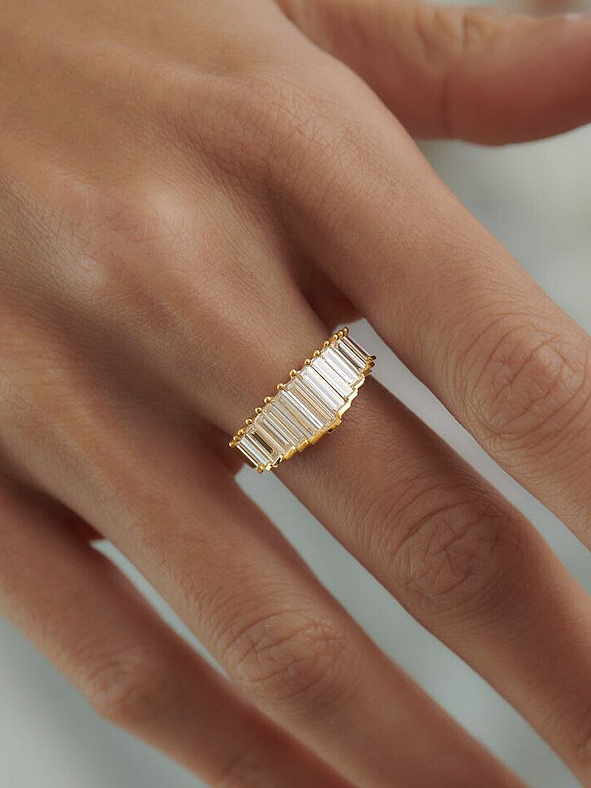 Dainty Baguette Cut Band Ring