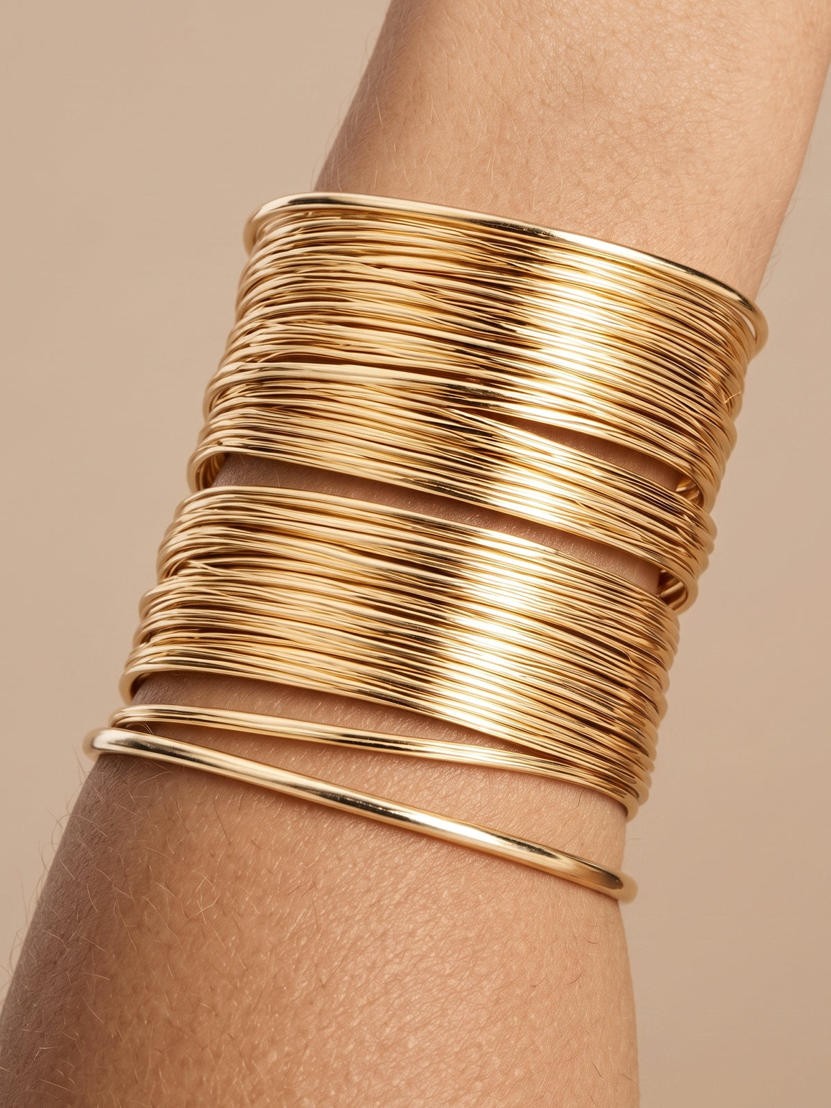 Multilayer Open Cuff Bangle Bracelet