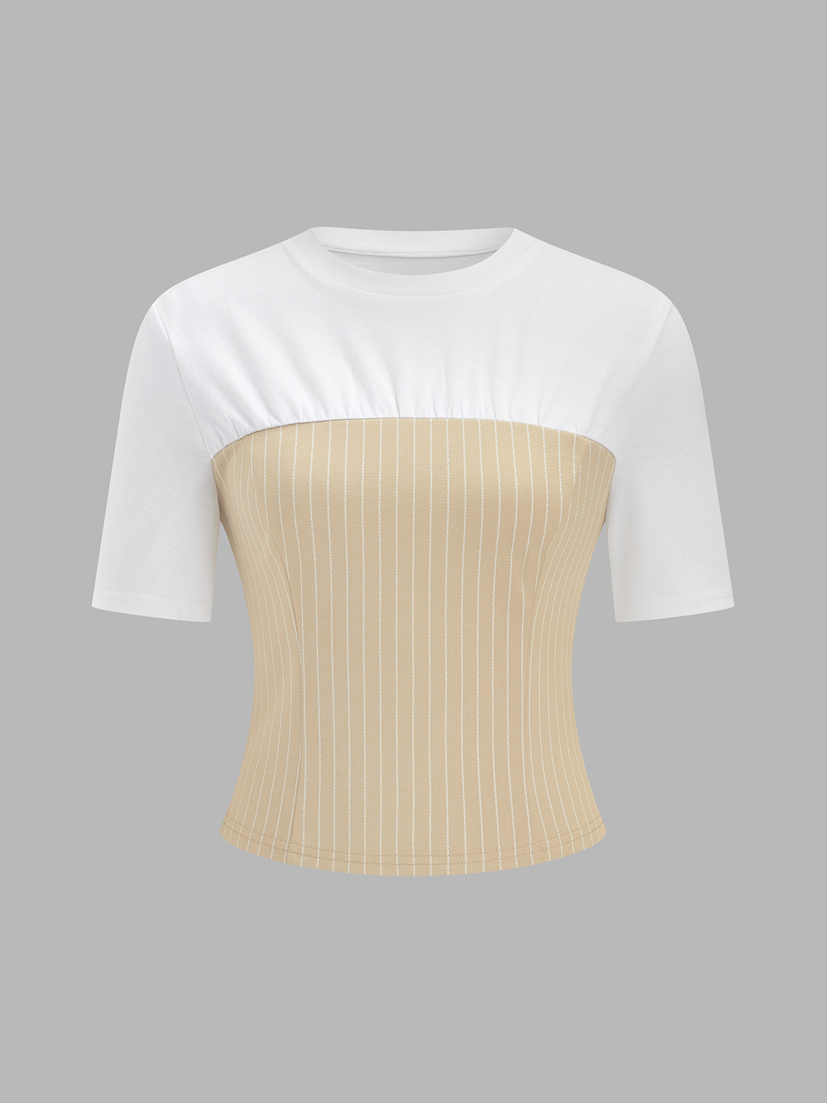 Color Block Striped Short Sleeve Top