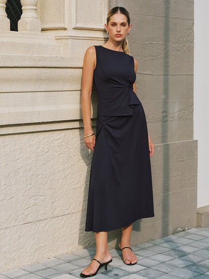 Twist Detail Sleeveless Top & Maxi Skirt Set