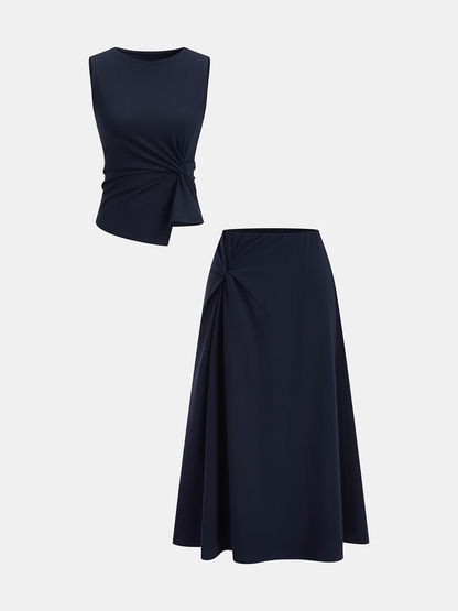 Twist Detail Sleeveless Top & Maxi Skirt Set