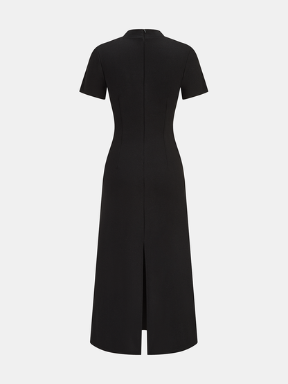 Floral Embroidered Cheongsam Maxi Dress