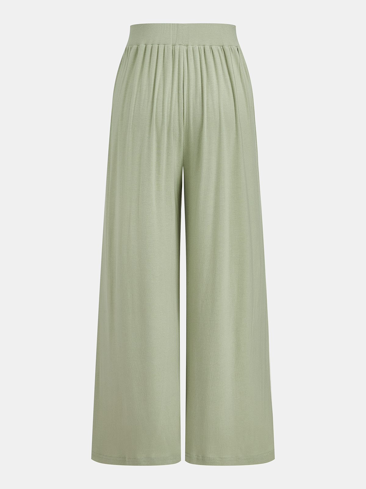 Draped Jersey Top & Wide-Leg Pants Set