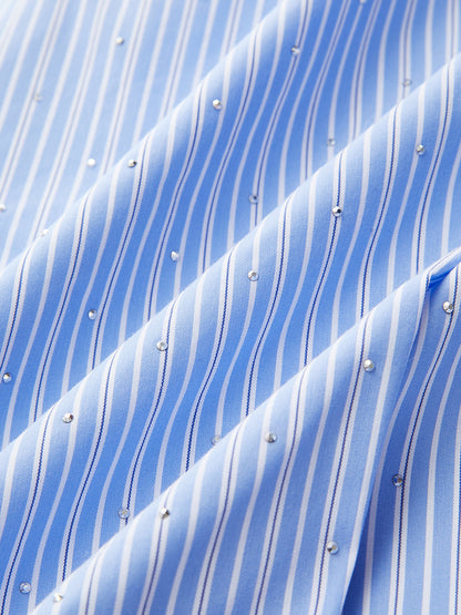Back Bow Sparkly Detail Striped Halter Top