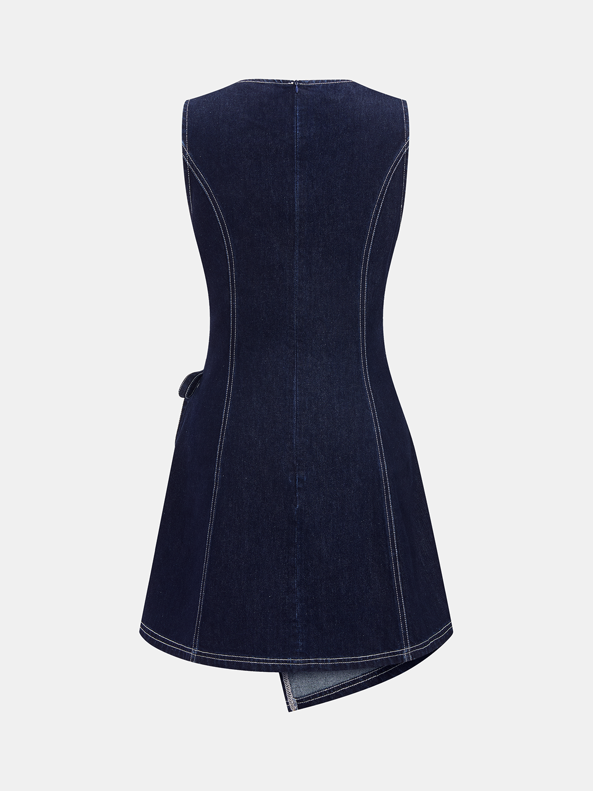 Sleeveless Denim Wrap Mini Dress