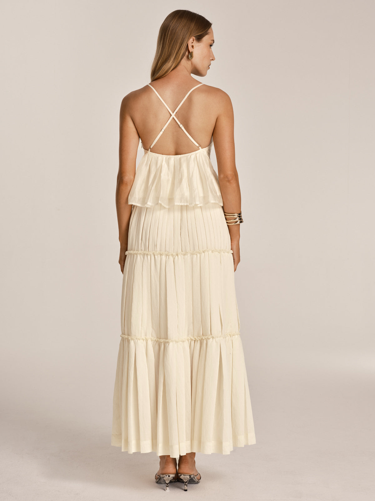 Peplum Cami Top & Tiered Maxi Skirt Set
