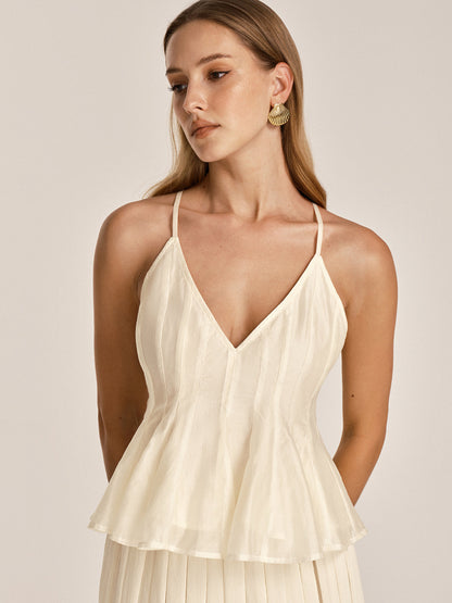 Peplum Cami Top & Tiered Maxi Skirt Set