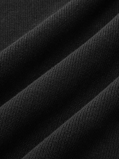 Short Sleeve Zipper Collar Knitted Polo Top