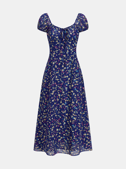 Ditsy Print Chiffon Maxi Dress