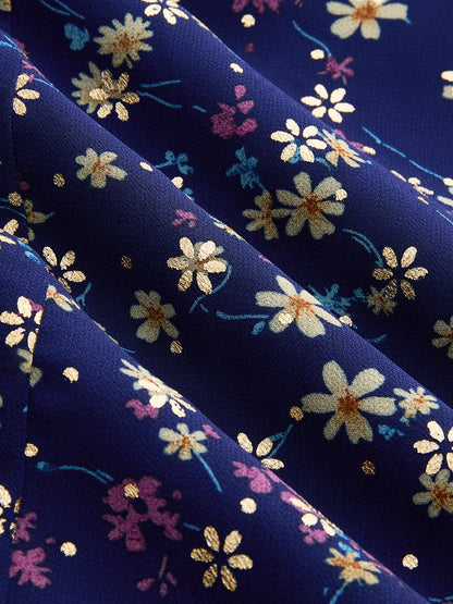Ditsy Print Chiffon Maxi Dress