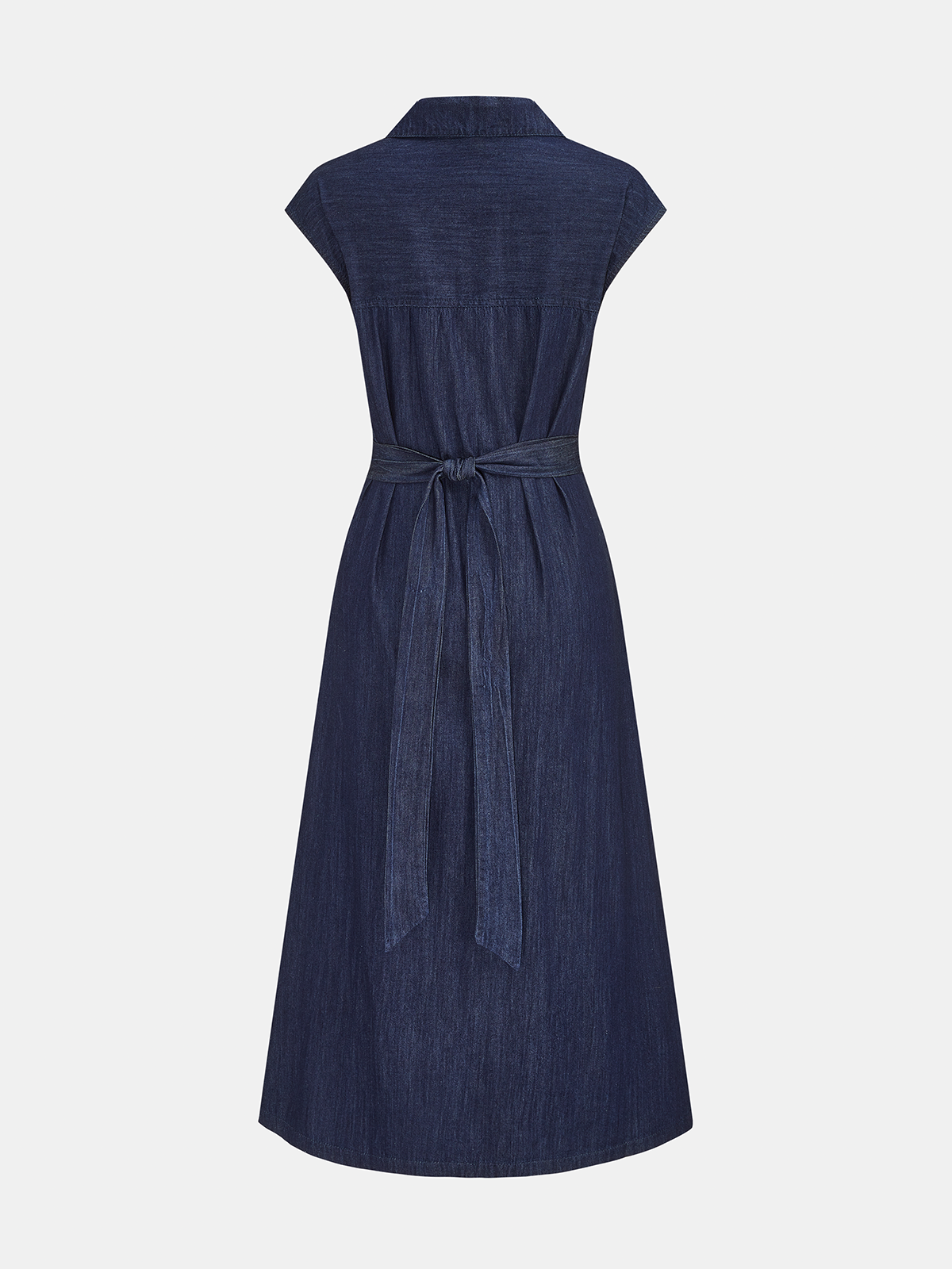 Twisted Waist Midi Shirt Dress
