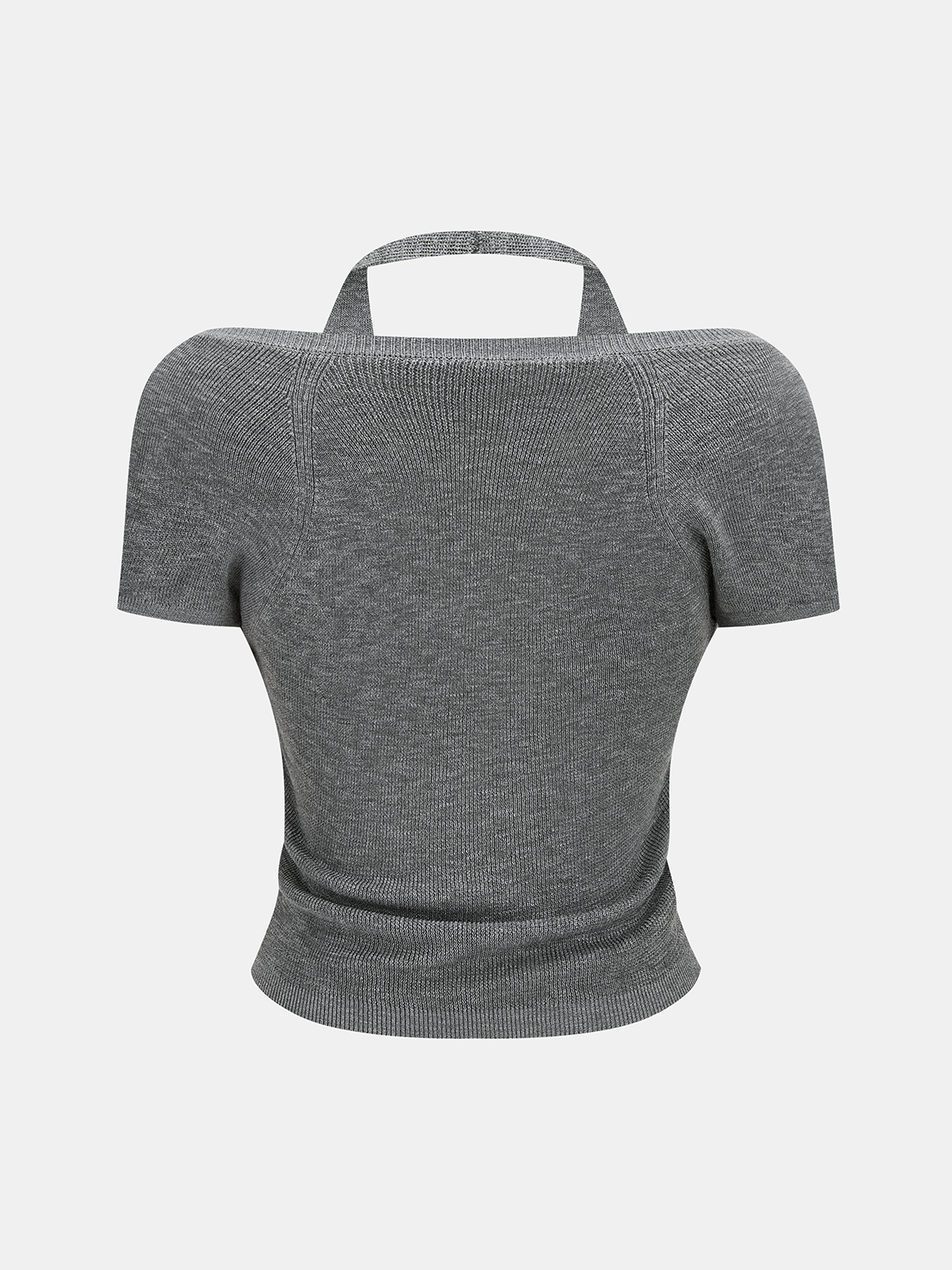 Crisscross Wrap Halter Neck Knit Top