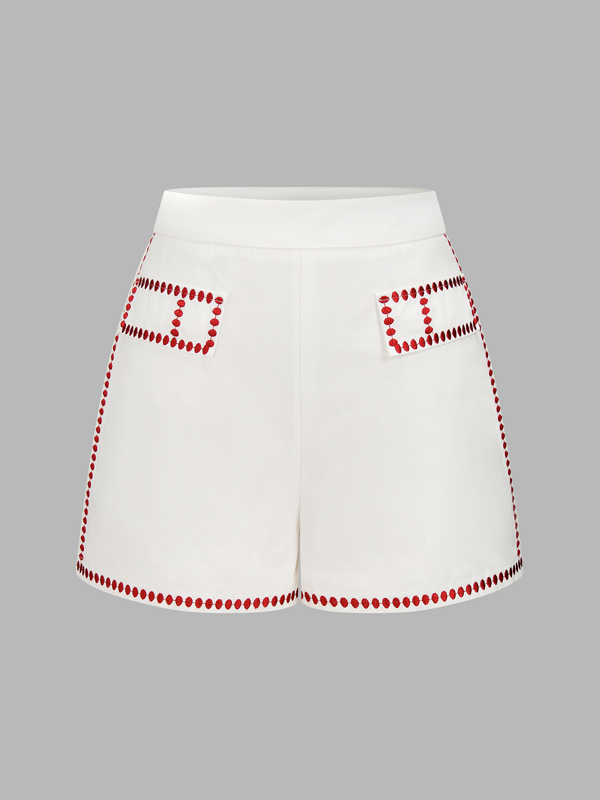 Square Neck Embroidered Top & Shorts Set