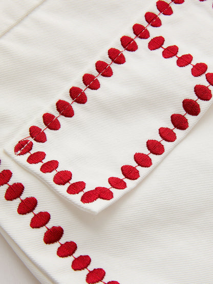 Square Neck Embroidered Top & Shorts Set