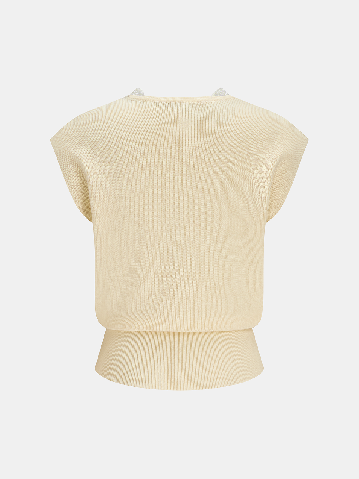 Lace Trim V-Neck Knit Top