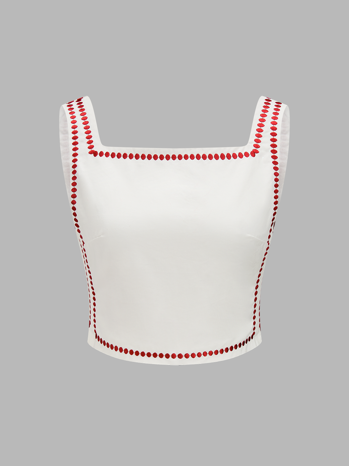 Square Neck Embroidered Top & Shorts Set