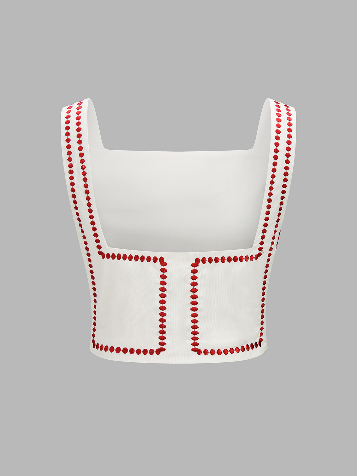 Square Neck Embroidered Top & Shorts Set