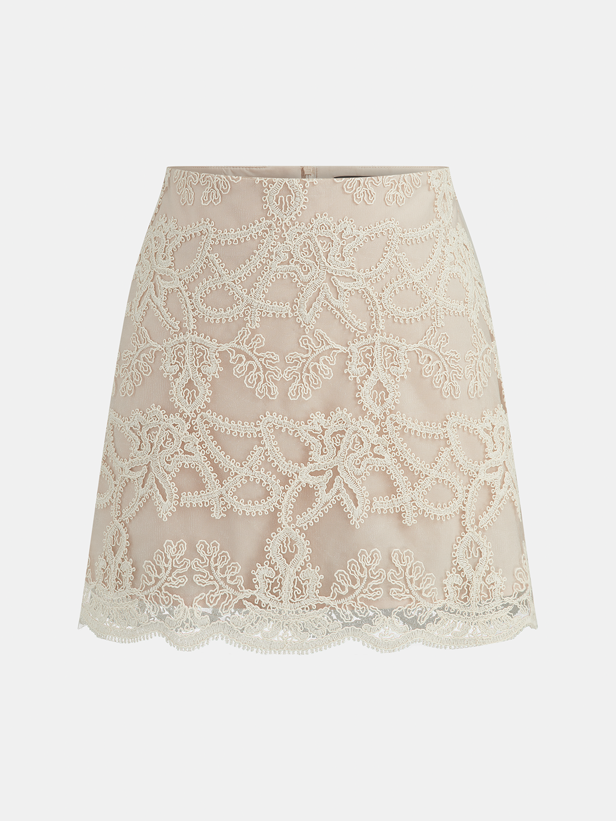 V-Neck Lace Vest & Mini Skirt Set