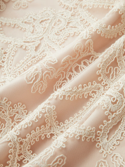 V-Neck Lace Vest & Mini Skirt Set