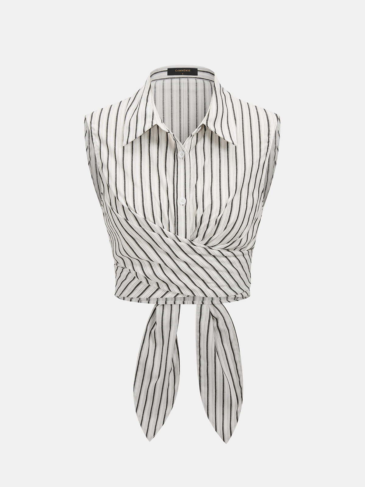 Striped Tie-Back Cotton Top & Pants Set