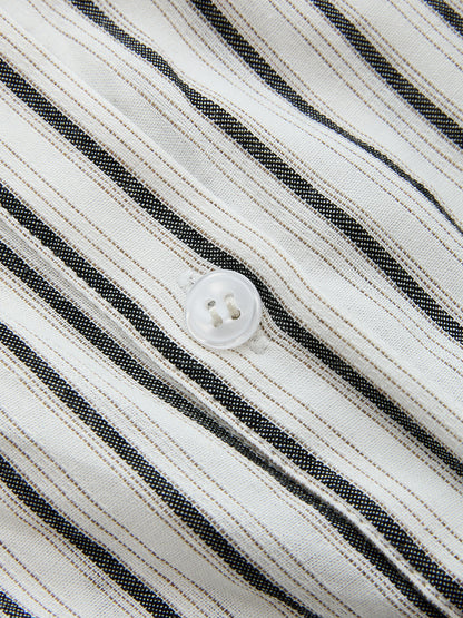 Striped Tie-Back Cotton Top & Pants Set