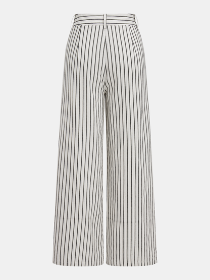 Striped Tie-Back Cotton Top & Pants Set