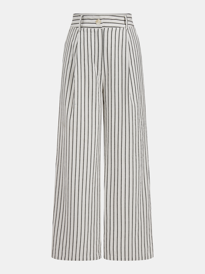 Striped Tie-Back Cotton Top & Pants Set