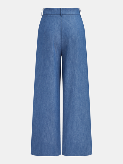 Tailored Buttoned Vest & Wide-Leg Pants Set
