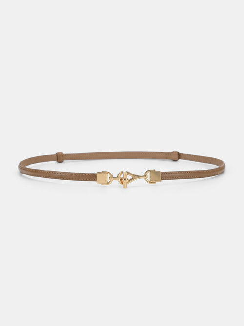 Slim Leather Metal Buckle Waist Belt