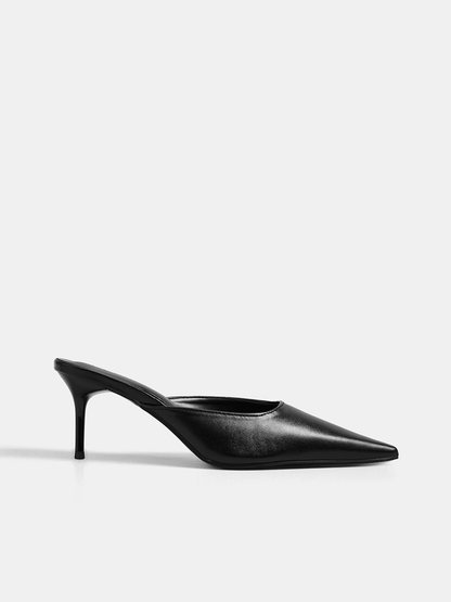Pointed Toe Stiletto Heeled Mules