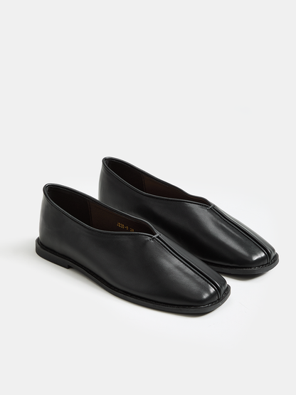 Square Toe Soft Leather Loafers