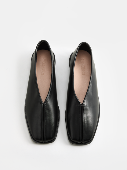 Square Toe Soft Leather Loafers